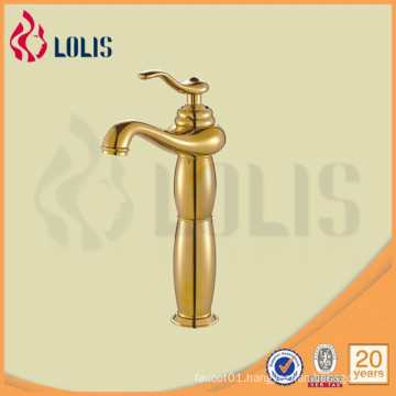 gold plated single lever basin faucet